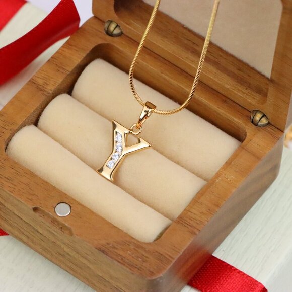"Rose Gold Alphabet Y Pendant with Sparkling Crystals, XPPT1374 - Picture 6 of 12